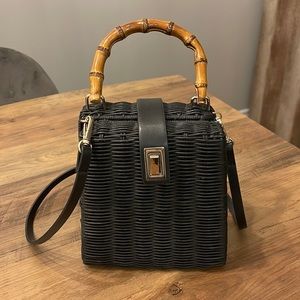 ZARA Wooden bamboo handle bag